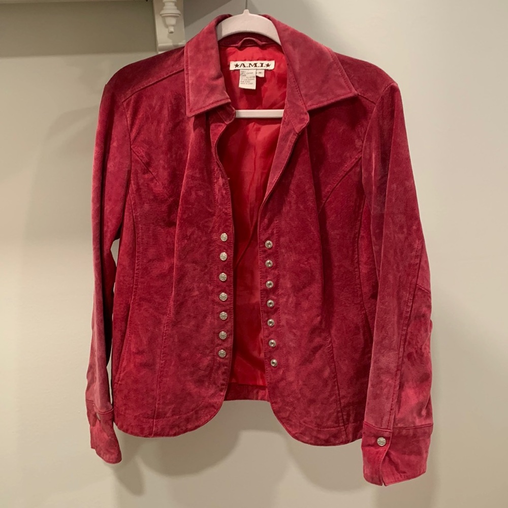 A.M.I. Hot Pink Suede Jacket